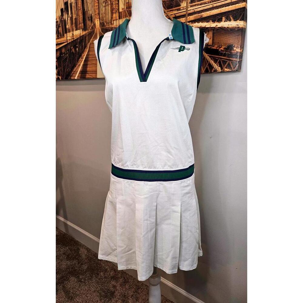 Prince Classic White Tennis Dress with Green Accents